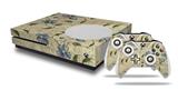 WraptorSkinz Decal Skin Wrap Set works with 2016 and newer XBOX One S Console and 2 Controllers Flowers and Berries Blue