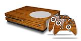 WraptorSkinz Decal Skin Wrap Set works with 2016 and newer XBOX One S Console and 2 Controllers Wood Grain - Oak 01