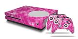 WraptorSkinz Decal Skin Wrap Set works with 2016 and newer XBOX One S Console and 2 Controllers Triangle Mosaic Fuchsia