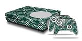 WraptorSkinz Decal Skin Wrap Set works with 2016 and newer XBOX One S Console and 2 Controllers Wavey Hunter Green