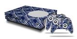 WraptorSkinz Decal Skin Wrap Set works with 2016 and newer XBOX One S Console and 2 Controllers Wavey Navy Blue