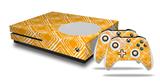 WraptorSkinz Decal Skin Wrap Set works with 2016 and newer XBOX One S Console and 2 Controllers Wavey Orange