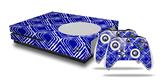WraptorSkinz Decal Skin Wrap Set works with 2016 and newer XBOX One S Console and 2 Controllers Wavey Royal Blue