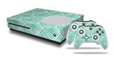WraptorSkinz Decal Skin Wrap Set works with 2016 and newer XBOX One S Console and 2 Controllers Wavey Seafoam Green