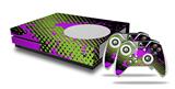 WraptorSkinz Decal Skin Wrap Set works with 2016 and newer XBOX One S Console and 2 Controllers Halftone Splatter Hot Pink Green