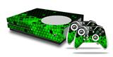 WraptorSkinz Decal Skin Wrap Set works with 2016 and newer XBOX One S Console and 2 Controllers HEX Green