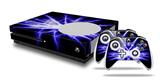 WraptorSkinz Decal Skin Wrap Set works with 2016 and newer XBOX One S Console and 2 Controllers Lightning Blue