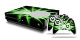 WraptorSkinz Decal Skin Wrap Set works with 2016 and newer XBOX One S Console and 2 Controllers Lightning Green