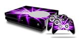WraptorSkinz Decal Skin Wrap Set works with 2016 and newer XBOX One S Console and 2 Controllers Lightning Purple