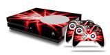 WraptorSkinz Decal Skin Wrap Set works with 2016 and newer XBOX One S Console and 2 Controllers Lightning Red