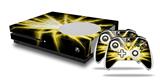 WraptorSkinz Decal Skin Wrap Set works with 2016 and newer XBOX One S Console and 2 Controllers Lightning Yellow