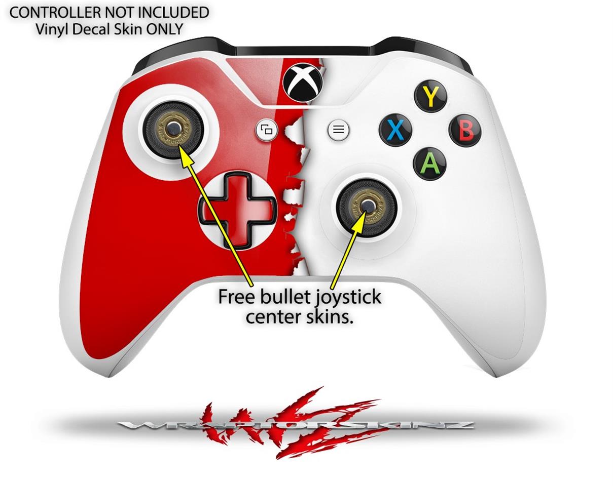 XBOX One S Console Controller Bundle Skins Ripped Colors Red White ...