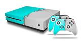 WraptorSkinz Decal Skin Wrap Set works with 2016 and newer XBOX One S Console and 2 Controllers Ripped Colors Neon Teal Gray