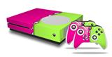 WraptorSkinz Decal Skin Wrap Set works with 2016 and newer XBOX One S Console and 2 Controllers Ripped Colors Hot Pink Neon Green