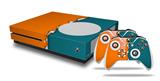 WraptorSkinz Decal Skin Wrap Set works with 2016 and newer XBOX One S Console and 2 Controllers Ripped Colors Orange Seafoam Green