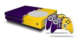 WraptorSkinz Decal Skin Wrap Set works with 2016 and newer XBOX One S Console and 2 Controllers Ripped Colors Purple Yellow