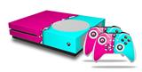 WraptorSkinz Decal Skin Wrap Set works with 2016 and newer XBOX One S Console and 2 Controllers Ripped Colors Hot Pink Neon Teal