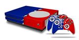 WraptorSkinz Decal Skin Wrap Set works with 2016 and newer XBOX One S Console and 2 Controllers Ripped Colors Blue Red