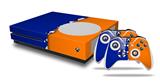 WraptorSkinz Decal Skin Wrap Set works with 2016 and newer XBOX One S Console and 2 Controllers Ripped Colors Blue Orange