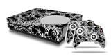 WraptorSkinz Decal Skin Wrap Set works with 2016 and newer XBOX One S Console and 2 Controllers Scattered Skulls Black