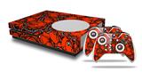 WraptorSkinz Decal Skin Wrap Set works with 2016 and newer XBOX One S Console and 2 Controllers Scattered Skulls Red