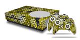 WraptorSkinz Decal Skin Wrap Set works with 2016 and newer XBOX One S Console and 2 Controllers HEX Mesh Camo 01 Yellow