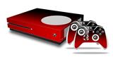 WraptorSkinz Decal Skin Wrap Set works with 2016 and newer XBOX One S Console and 2 Controllers Smooth Fades Red Black