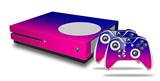 WraptorSkinz Decal Skin Wrap Set works with 2016 and newer XBOX One S Console and 2 Controllers Smooth Fades Hot Pink Blue