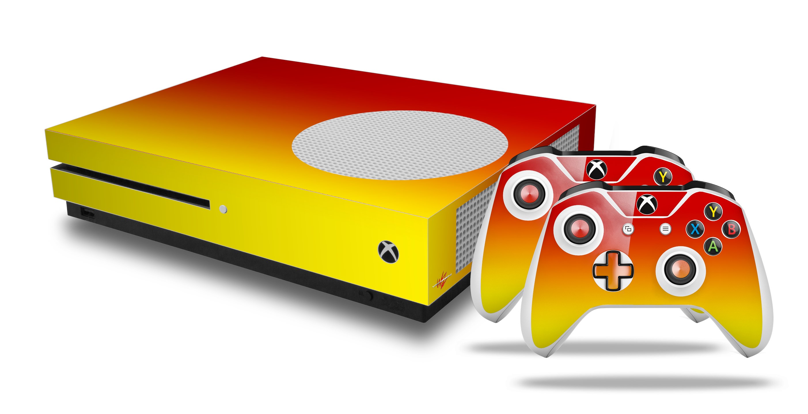 XBOX One S Console Controller Bundle Skins Smooth Fades Yellow Red