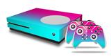 WraptorSkinz Decal Skin Wrap Set works with 2016 and newer XBOX One S Console and 2 Controllers Smooth Fades Neon Teal Hot Pink