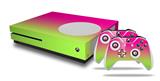 WraptorSkinz Decal Skin Wrap Set works with 2016 and newer XBOX One S Console and 2 Controllers Smooth Fades Neon Green Hot Pink