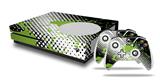 WraptorSkinz Decal Skin Wrap Set works with 2016 and newer XBOX One S Console and 2 Controllers Halftone Splatter Green White