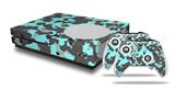 WraptorSkinz Decal Skin Wrap Set works with 2016 and newer XBOX One S Console and 2 Controllers WraptorCamo Old School Camouflage Camo Neon Teal