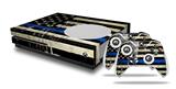 WraptorSkinz Decal Skin Wrap Set works with 2016 and newer XBOX One S Console and 2 Controllers Painted Faded Cracked Blue Line Stripe USA American Flag