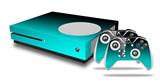 WraptorSkinz Decal Skin Wrap Set works with 2016 and newer XBOX One S Console and 2 Controllers Smooth Fades Neon Teal Black