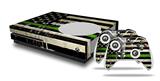 WraptorSkinz Decal Skin Wrap Set works with 2016 and newer XBOX One S Console and 2 Controllers Painted Faded and Cracked Green Line USA American Flag