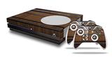 WraptorSkinz Decal Skin Wrap Set works with 2016 and newer XBOX One S Console and 2 Controllers Wooden Barrel
