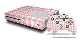 WraptorSkinz Decal Skin Wrap Set works with 2016 and newer XBOX One S Console and 2 Controllers Houndstooth Pink