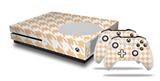 WraptorSkinz Decal Skin Wrap Set works with 2016 and newer XBOX One S Console and 2 Controllers Houndstooth Peach