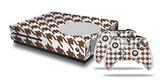 WraptorSkinz Decal Skin Wrap Set works with 2016 and newer XBOX One S Console and 2 Controllers Houndstooth Chocolate Brown