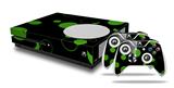 WraptorSkinz Decal Skin Wrap Set works with 2016 and newer XBOX One S Console and 2 Controllers Lots of Dots Green on Black