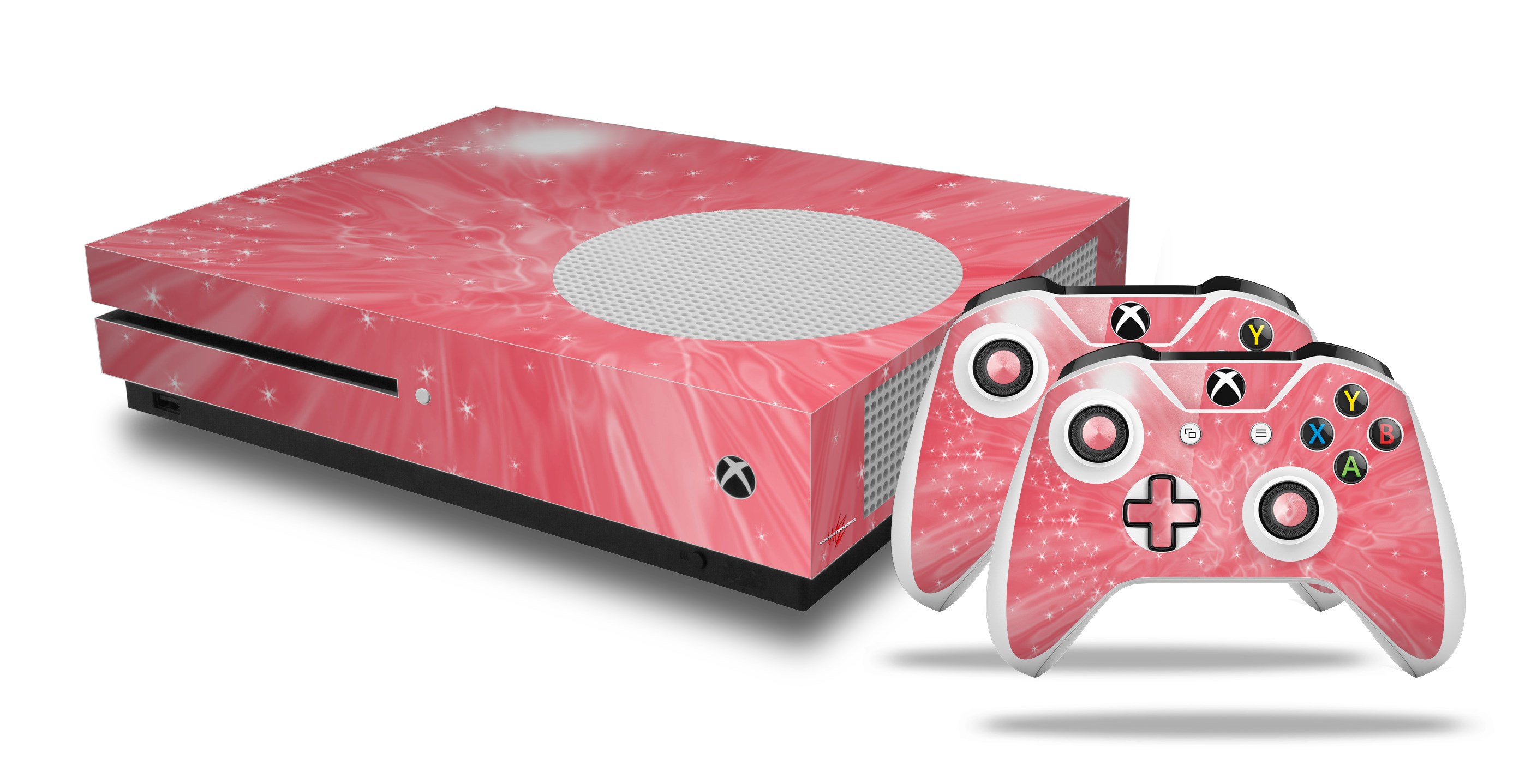 XBOX One S Console Controller Bundle Skins Stardust Pink WraptorSkinz