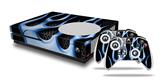 WraptorSkinz Decal Skin Wrap Set works with 2016 and newer XBOX One S Console and 2 Controllers Metal Flames Blue
