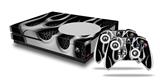 WraptorSkinz Decal Skin Wrap Set works with 2016 and newer XBOX One S Console and 2 Controllers Metal Flames Chrome