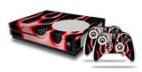 WraptorSkinz Decal Skin Wrap Set works with 2016 and newer XBOX One S Console and 2 Controllers Metal Flames Red