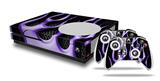 WraptorSkinz Decal Skin Wrap Set works with 2016 and newer XBOX One S Console and 2 Controllers Metal Flames Purple