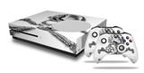 WraptorSkinz Decal Skin Wrap Set works with 2016 and newer XBOX One S Console and 2 Controllers Chrome Skull on White