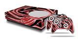 WraptorSkinz Decal Skin Wrap Set works with 2016 and newer XBOX One S Console and 2 Controllers Alecias Swirl 02 Red