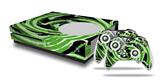 WraptorSkinz Decal Skin Wrap Set works with 2016 and newer XBOX One S Console and 2 Controllers Alecias Swirl 02 Green