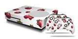WraptorSkinz Decal Skin Wrap Set works with 2016 and newer XBOX One S Console and 2 Controllers Strawberries on White